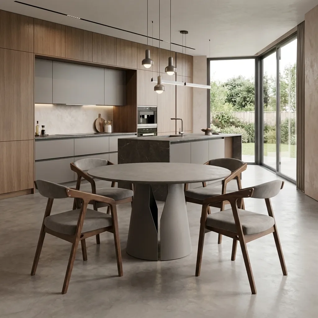 Стол Марс 2 Plain Cement Coffee Grey Matt