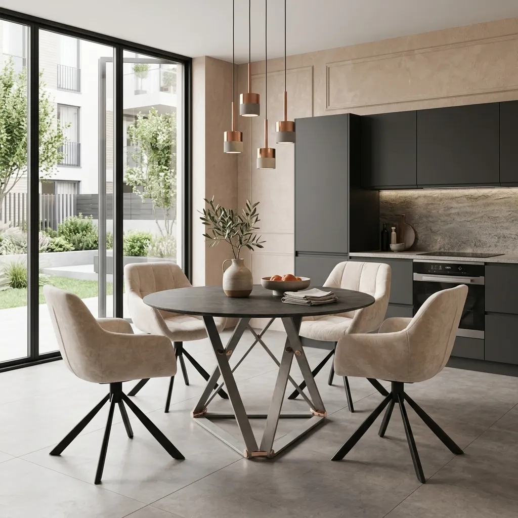 Стол Спутник 2  Plain Cement Coffee Grey Matt