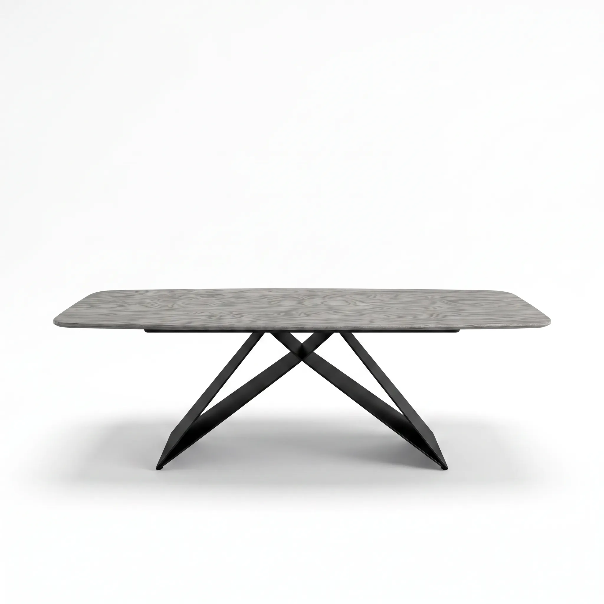 Стол Арка (200*90) + 6 стульев «Панорама» на черных опорах